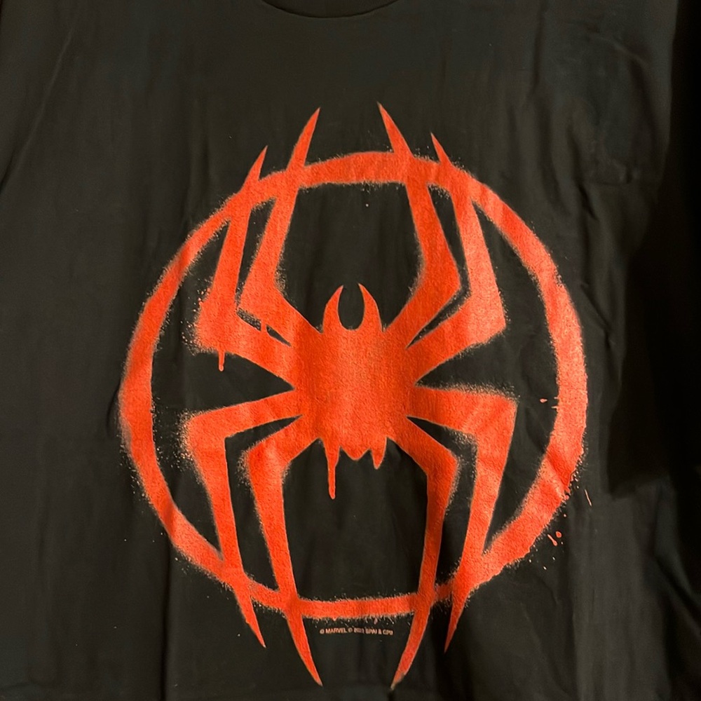 New never worn black T-shirt with red Spider Man graphic. Size Men’s XL